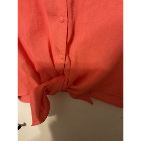Tahari Coral Button Down tie front Shirt XXL - Picture 5 of 11